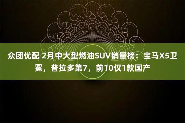 众团优配 2月中大型燃油SUV销量榜:宝马X5卫冕,普拉多第7,前10仅1款国产